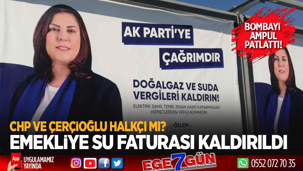 CEHAPE'ye çağrımızdır emekliye su faturasını kaldırın